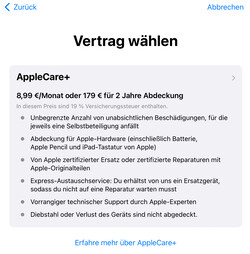 可选择 AppleCare+。