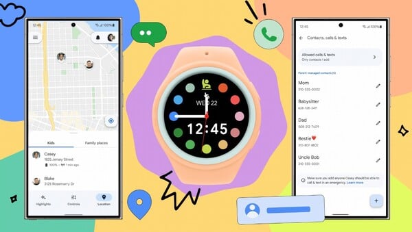 Galaxy Watch for Kids 可让父母通过一款支持 LTE 的 WearOS 手表密切关注自己的孩子。(图片来源：谷歌）