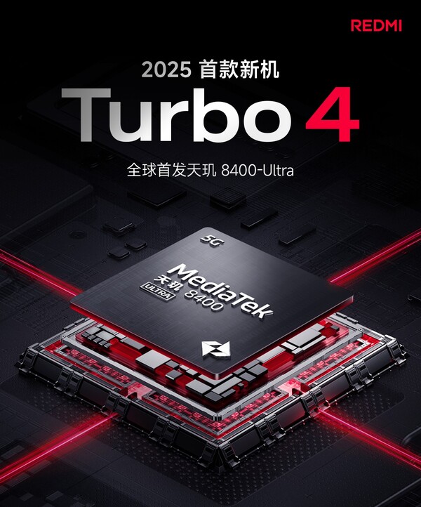 红米Turbo 4已确认采用Dimensity 8400（图片来源：红米公司）