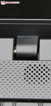 The hinges hold the lid tightly in position.