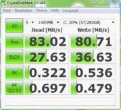 Crystal Disk Mark 83 MB/s read