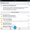 所有的通知都通过BlackBerry Hub显示。