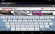 Keyboard in landscape mode.