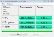 AS SSD copying benchmark OCZ Vector