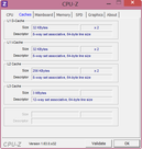 System info CPUZ Cache