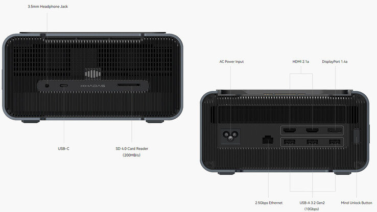 eGPU 模块的连接端口（图片来源：Khadas）