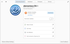 在 elementary OS 8 中，系统更新移至系统设置（图片来源： elementary 博客）