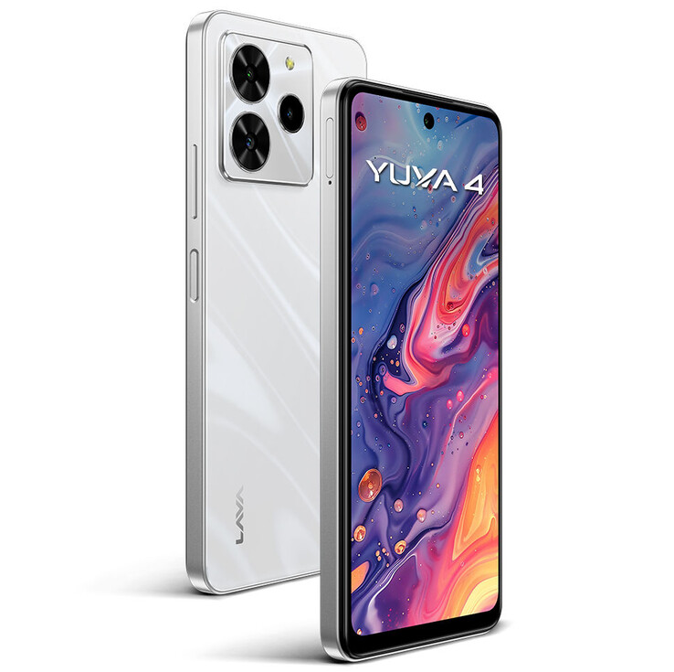 亮白色配色的 Lava Yuva 4（图片来源：GSMArena）