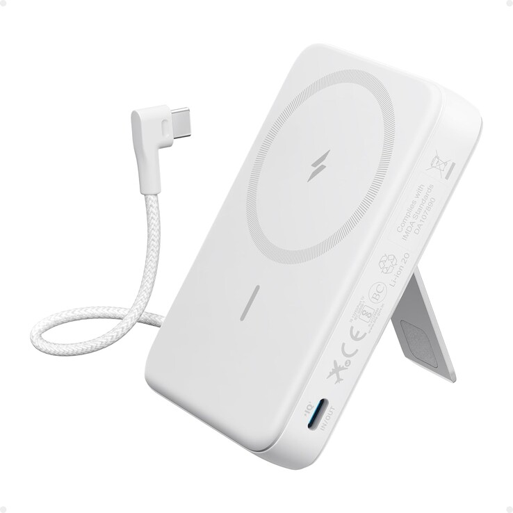 Anker Zolo 移动电源（10K，磁性，内置 USB-C 线缆）。(图片来源：Anker）