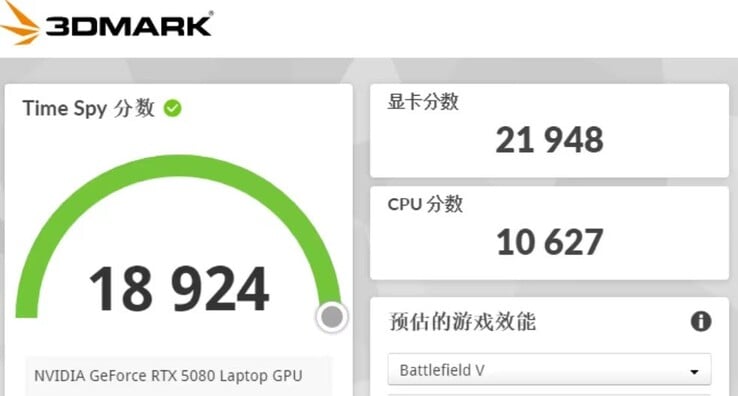 GeForce RTX 5080 3D Mark （图片来源：BiliBili）Time Spy