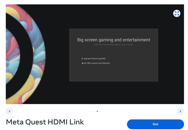 Meta Quest HDMI Link 应用程序目前在 App Lab 上发布。(图片来源：Meta）