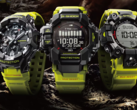 从左到右依次为卡西欧 G-Shock GR-B300RY-1A9、GPR-H1000RY-1A9 和 GW-9500MRY-1A9。(图片来源：卡西欧）