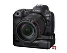 泄露的佳能 EOS R5 Mark II 渲染图，显示主动冷却手柄（来源：Canon Rumors）