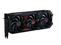 图中的 PowerColor Red Devil AMD Radeon RX 9070 XT 配备 16GB GDDR6 显存。(图片来源：PowerColor）