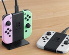 Joy-Con 充电座可以垂直使用，也可以平放在桌子上。(图片来源：任天堂）