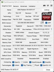 GPU-Z（技嘉 RX 9070 XT）