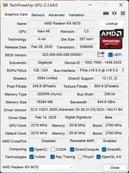 GPU-Z（技嘉 RX 9070）